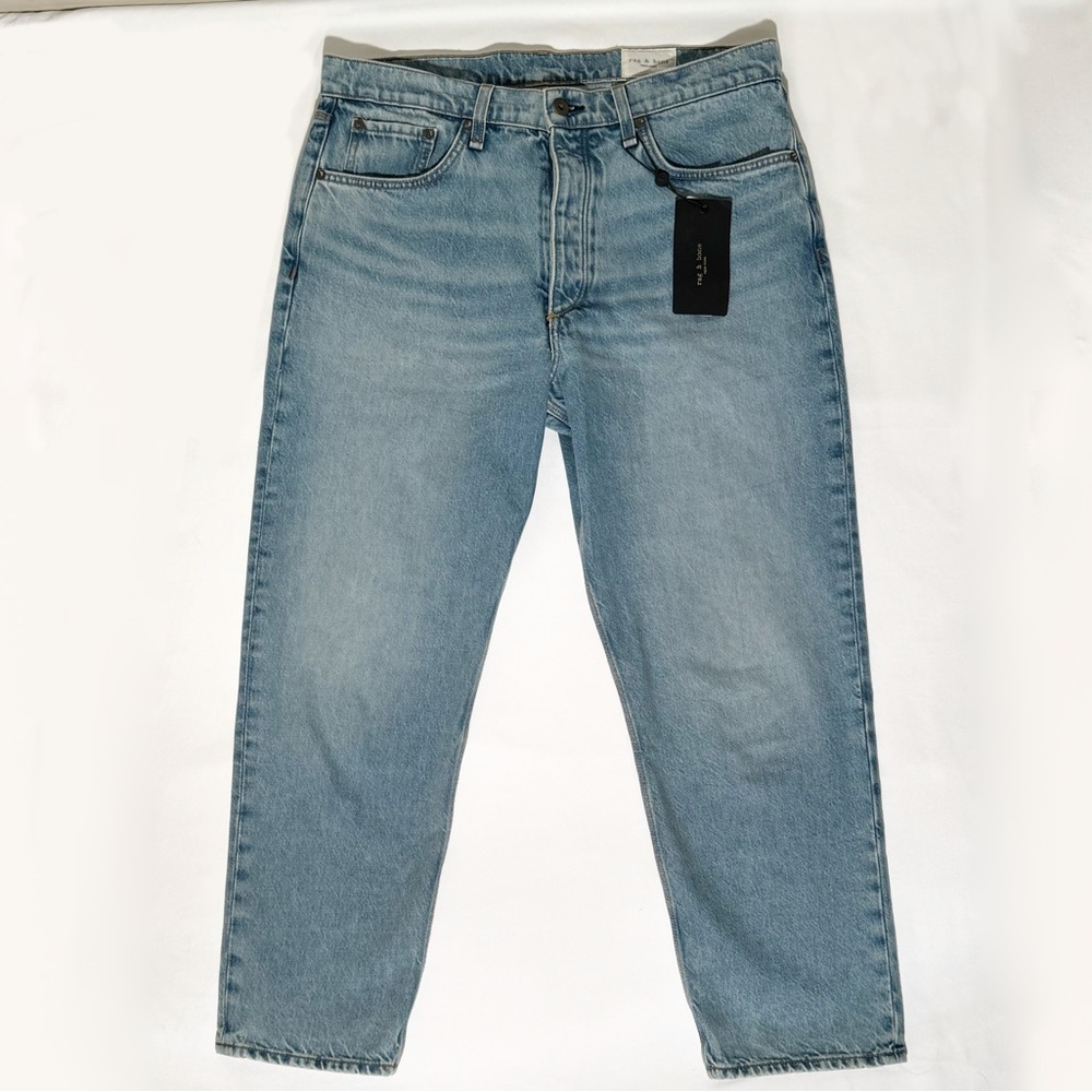 Rag & Bone Cropped Light Wash Jeans - Size 33, Relaxed Fit, Brand New